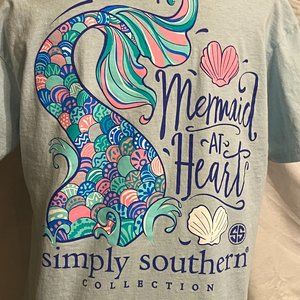 EUC Simply Southern Preppy Mermaid Adult Short Sleeve Mermaid At Heart T-shirt